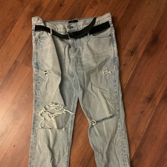 Intermix rta jeans women’s medium m $355 NWT new boyfriend distressed belt - Picture 6 of 12